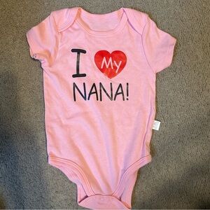 I Love Nana Pink Baby girl Onesie NEW 9-12 Months